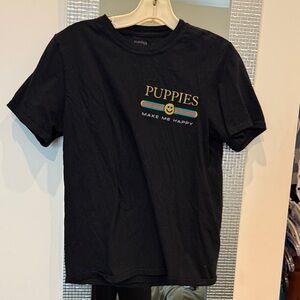 PUPPIES Black Short Sleeve Tee